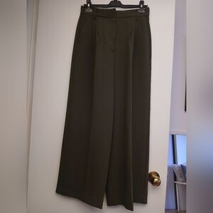 Wilfred Dark Olive Wide-Leg Pants.Size 8